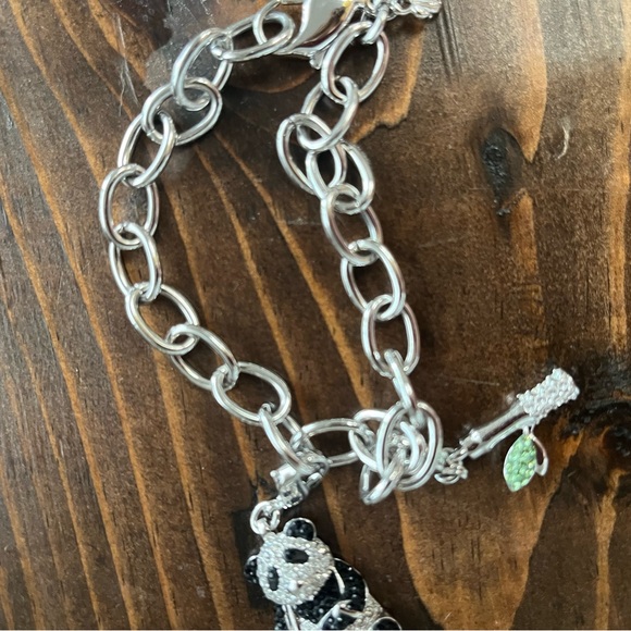 EUC Swarovski limited edition Panda and Bamboo charm bracelet. - Picture 3 of 12